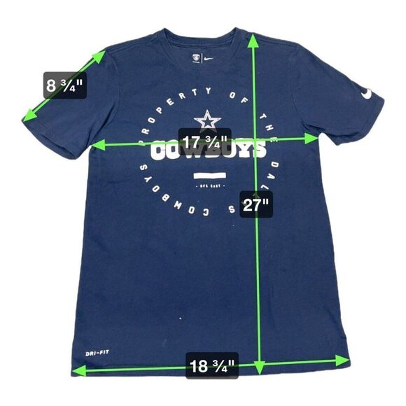 Property Of Dallas Cowboys NFL Nike DRI Fit Tshirt Size Small Navy Blue READ - Picture 6 of 9